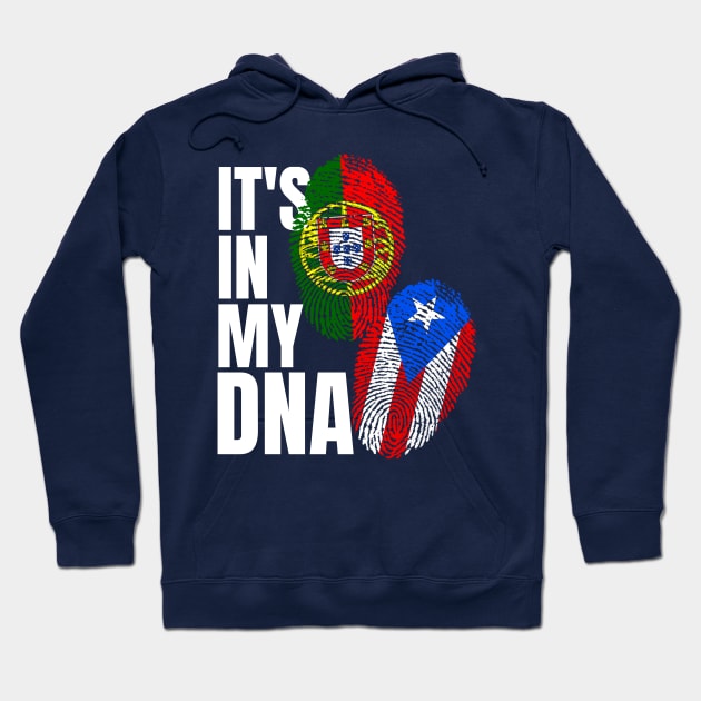 Portuguese Mix Puerto Rican DNA Flag Heritage Gift Hoodie by Just Rep It!!